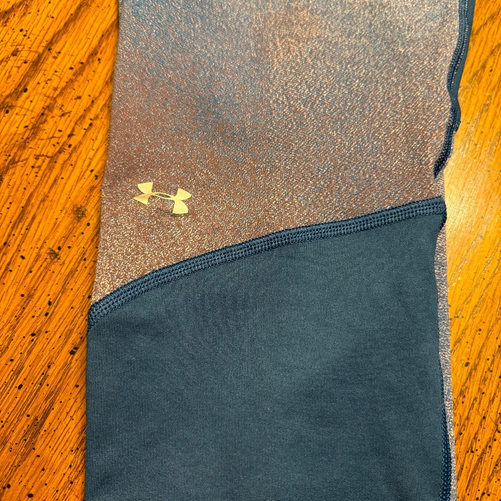Under Armour coldgear leggings tights Large Blue/Gray/Pink NWT